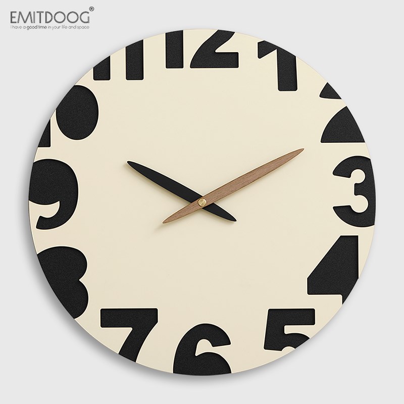 多一米免打孔2023新款网红挂钟客厅现代简约餐厅大气高档时钟表