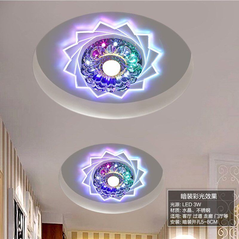 led水晶过道灯射灯走廊灯玄关灯走道灯入户门厅灯创意孔灯筒灯