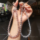 闪亮水晶手机挂链ins时尚 小清新户外出行旅游聚会逛街手腕挂饰串