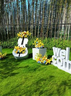 户外园林大提琴花架雕塑摆件创意庭院金属园艺景观乐器工艺品装饰