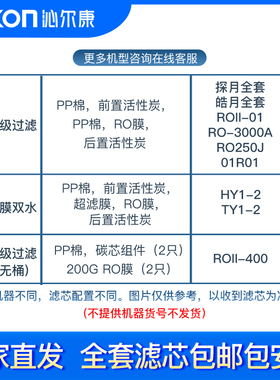 Cikon沁尔康 净水器滤芯 反渗透净水机耗材 RO膜/PP棉/活性炭
