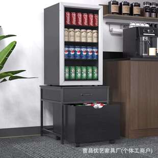 外贸客厅冰箱置物架可移动带抽屉饮料收纳柜铁艺办公室简易储物柜