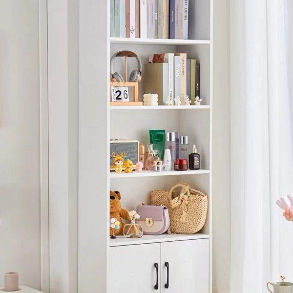 阳台飘窗储物柜书柜田园家用带门多层收纳柜卧室窗台柜落地小书架