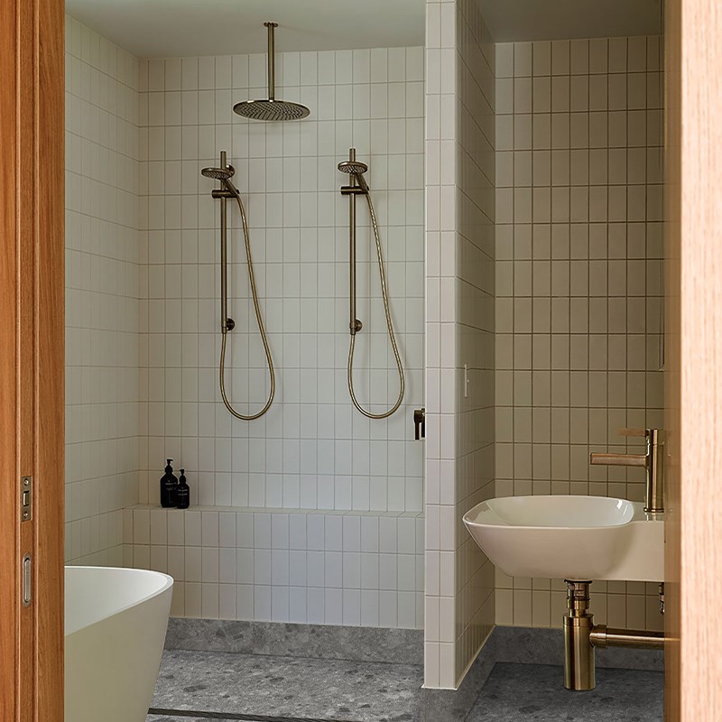 中古风日式奶油色马赛克卫生间长条哑光瓷砖浴室厨W房家装背景墙