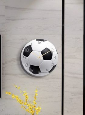 CC117 足球挂钟运动球类挂钟亚克力材质静音机芯卧室客厅装饰时钟