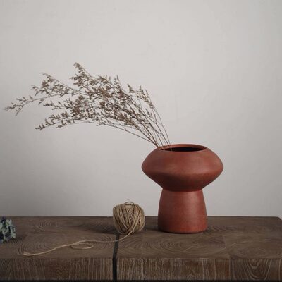 新款侘寂莫兰迪色居家书房客厅几何花器现代陶瓷花瓶简约摆件民宿