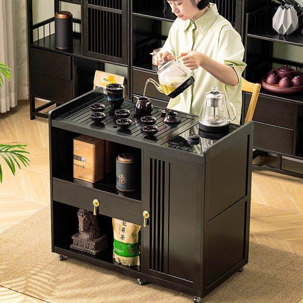 新中式茶水柜移动茶台茶桌家用阳台实木小茶车烧水壶一体沙发边几,商业/办公家具,茶台/茶桌,淘宝优惠券,粉丝福利购,淘宝优惠卷