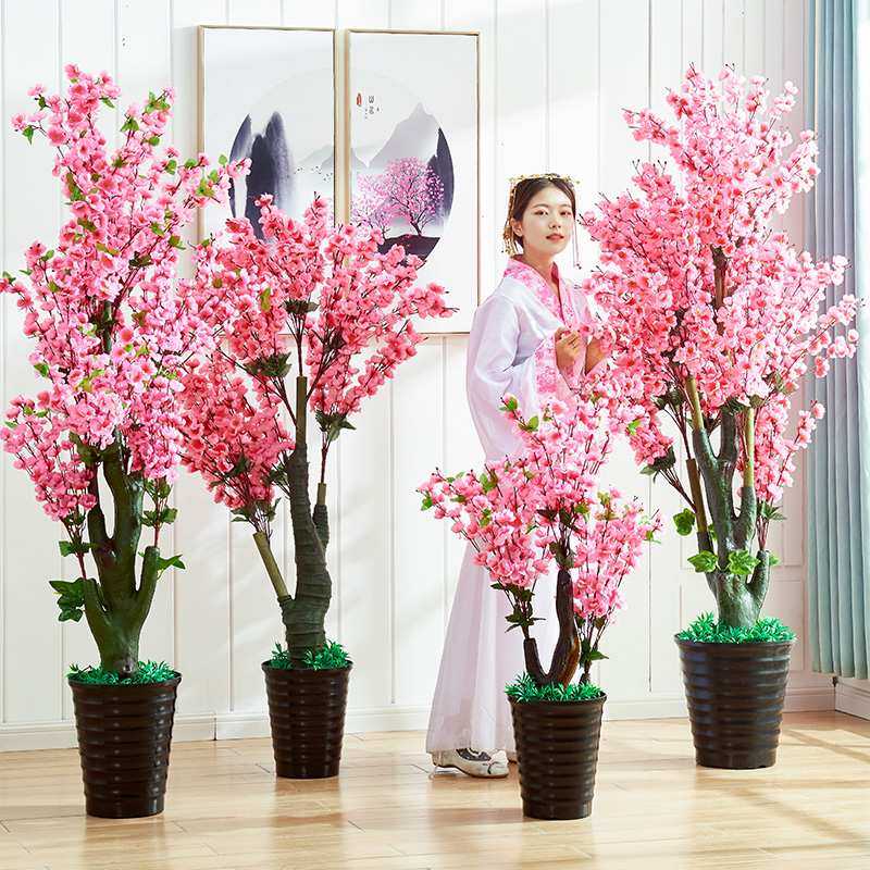 桃花假树盆栽客厅摆设装饰桃树落地花室内树假塑料植物大盆景,3C数码配件,USB灯,淘宝优惠券,粉丝福利购,淘宝优惠卷