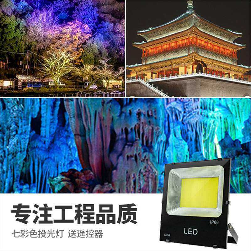led投光灯七彩色照树灯射灯 园林景观绿化插地户外防水投光灯
