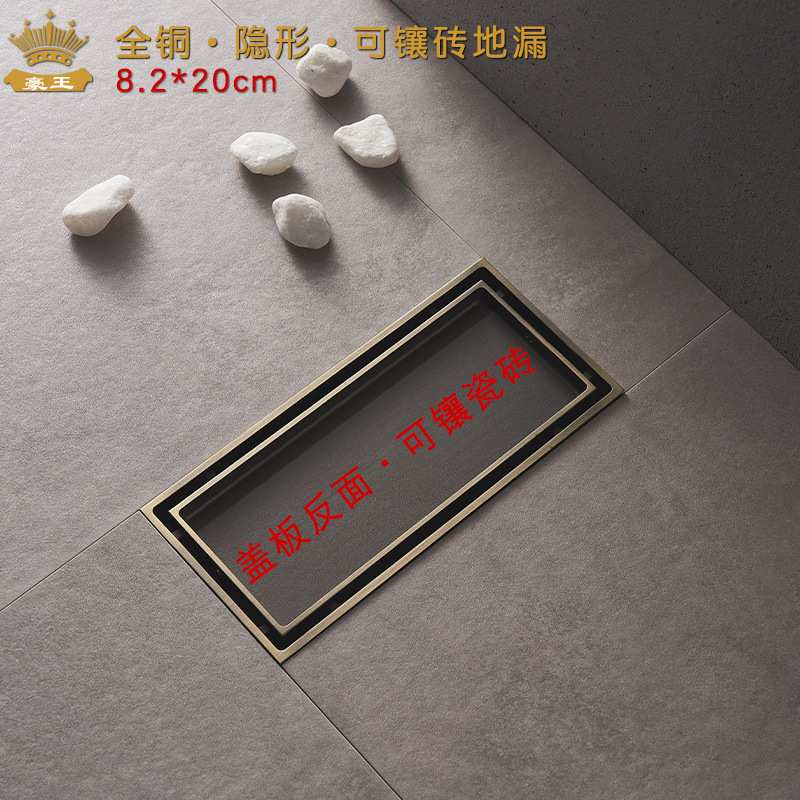隐形地漏防臭全铜盖板嵌入式可镶瓷砖浴室卫生间防返溢防臭地漏