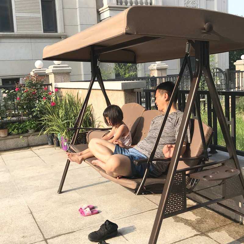 户外荡秋千椅庭院花园吊椅室内外阳台铁艺千秋椅吊床别墅双人摇椅