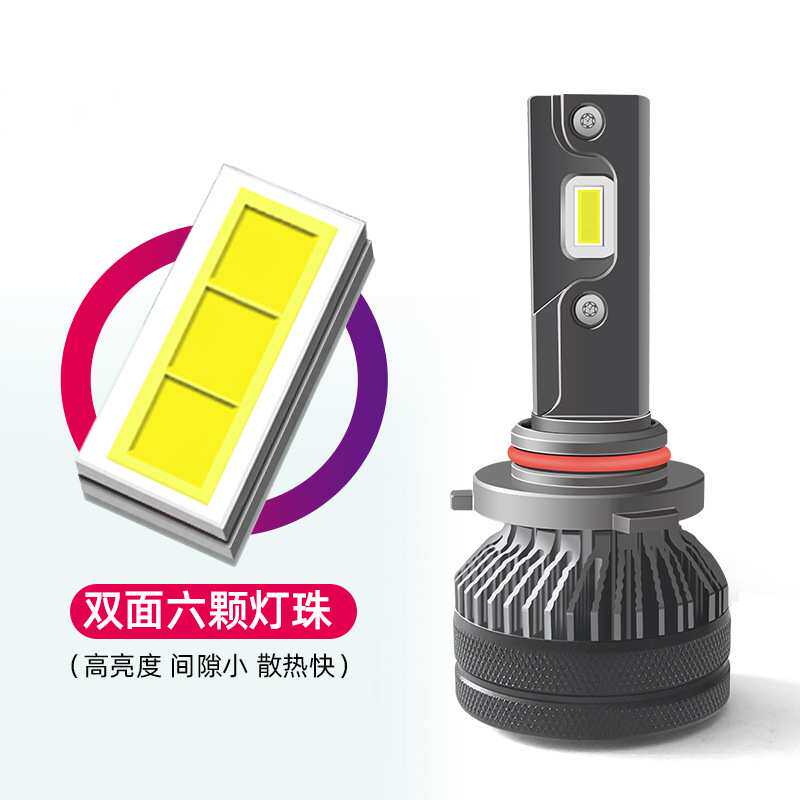 汽车LED大灯 高功率双铜管 超亮车灯改装近光远光12-24VH4 H7 H11