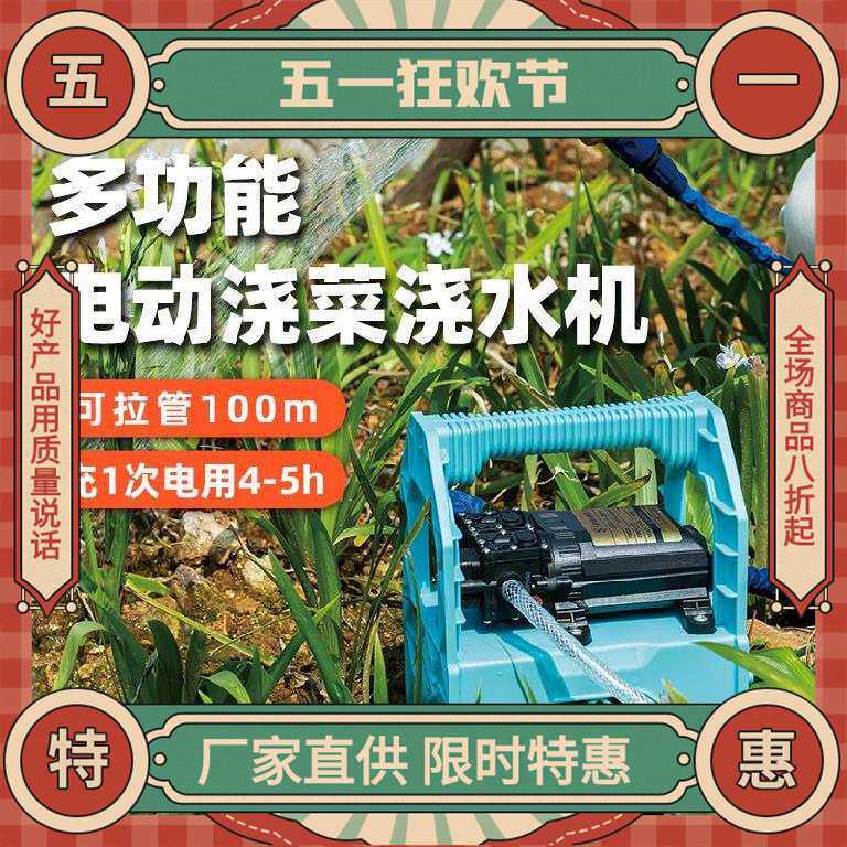 小型抽水泵款电动农用灌溉菜园充电抽水机浇树户外锂电浇水机