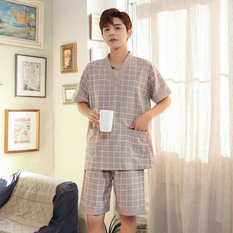 高端定 制纯棉浴服桑拿汗蒸服女纯棉男士情侣全棉按摩足疗服加大