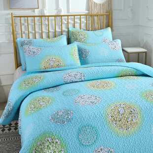 千义汇简约时尚床上用品三件套绗缝被春夏手工棉质水洗床盖夏凉被