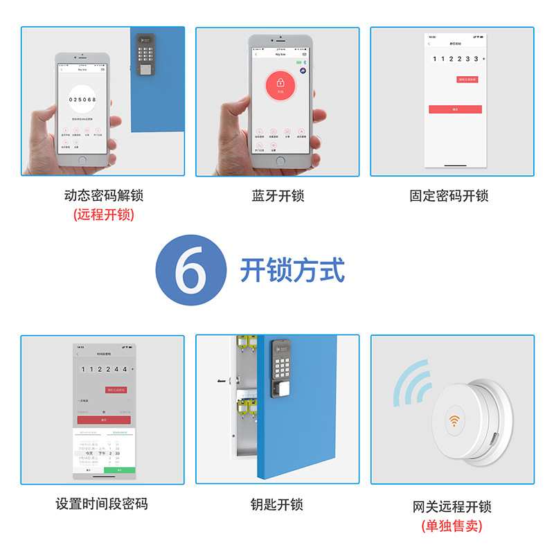 智能管理钥匙箱带锁汽车物业中介公司锁匙箱收纳盒子壁挂式钥匙柜