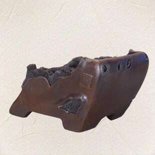 兴创紫砂花盆异形手工柴烧窑tb-99099变盆正宜方形景意园艺老桩绿