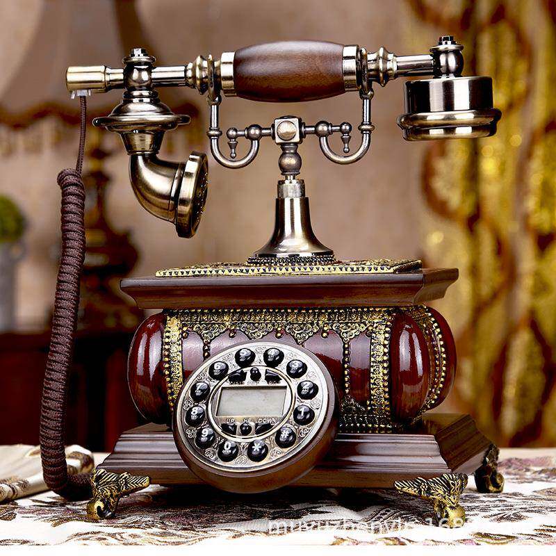 复慕予臻时尚卡创意木仿古电话机欧式古电911话无线插实电话机