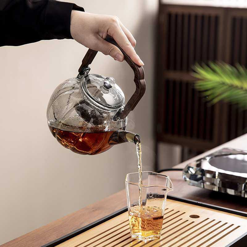 创意水晶电陶炉煮茶器耐热玻璃围炉茶壶高档智能煮茶炉烧水壶