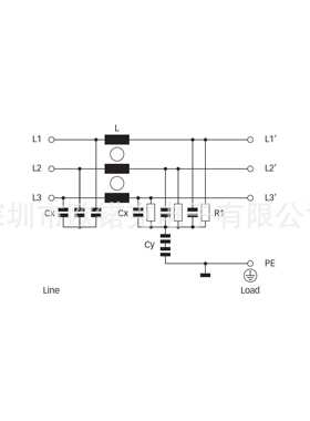 SCHAFFNER夏弗纳802565-SF带M4螺钉50A EMC 滤波器FN3025HL-50-72