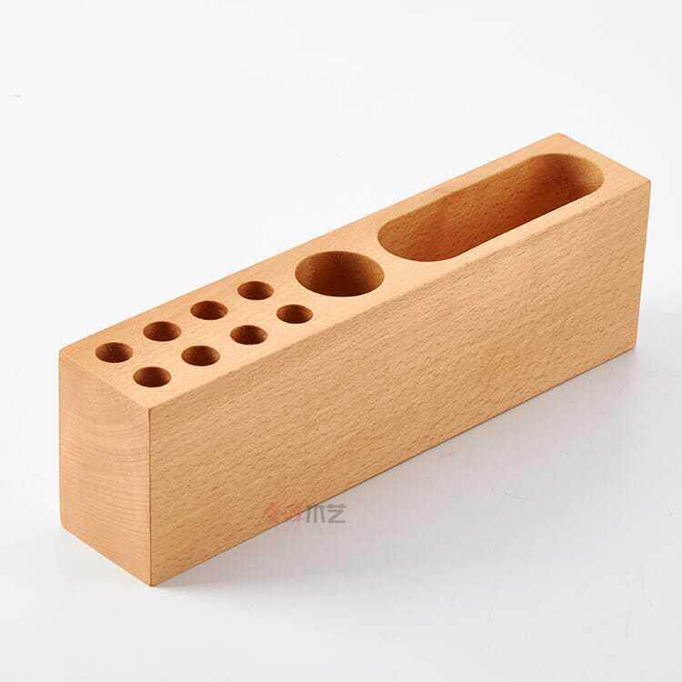 创意片多功能笔筒OKN时尚摆小清新笔桶木质办公桌面放笔件的笔插