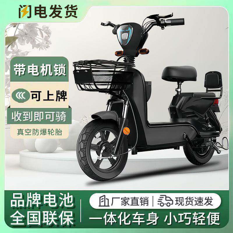 401742025新款国标可上牌锂电动自行车48V瓶电车电池代起步一件批