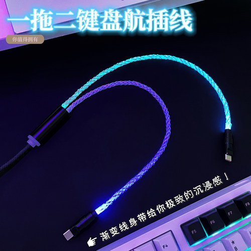 客制化双8K航插线双TypeC一拖二