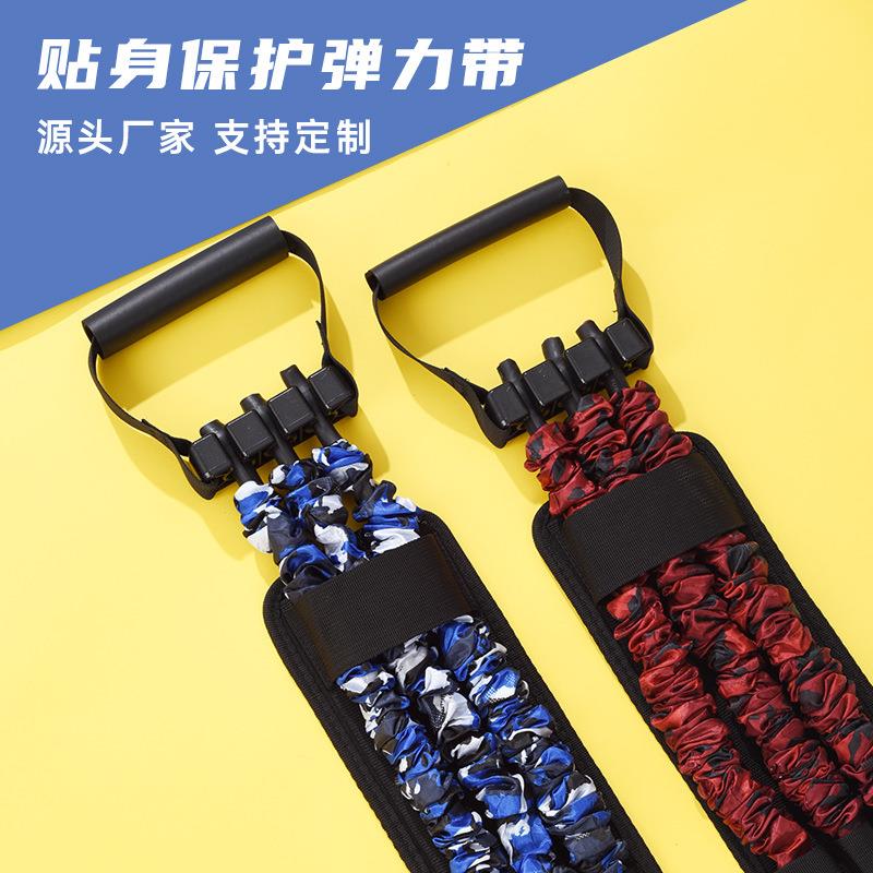 推拉杆卧推器男女练腹肌俯卧撑带拉力阻力绳哑铃增肌手柄阻力训练