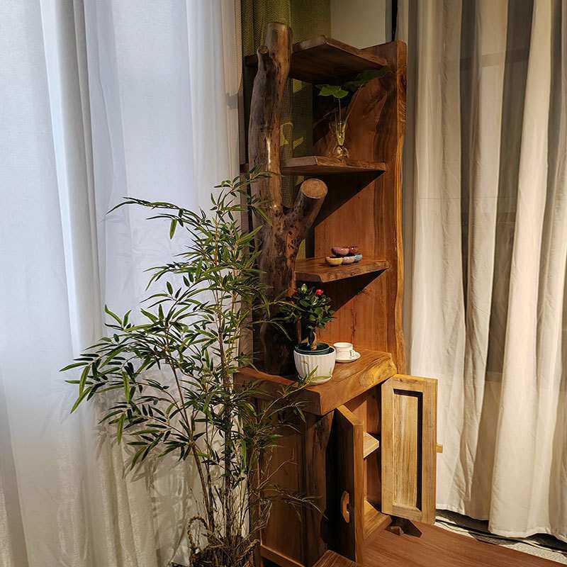 原生态置物架创意酒柜隔厅柜餐厅餐边柜艺术家具田园风格中式榫卯