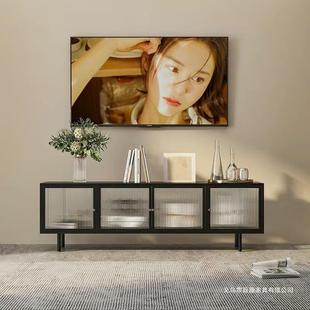 现代铁铁艺柜艺轻奢钢化玻璃茶几电视柜简约组合小户型意式电视柜