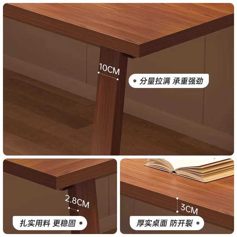 电脑桌台式家用办公桌简约现代卧室实木腿桌子简易写字桌学生书桌