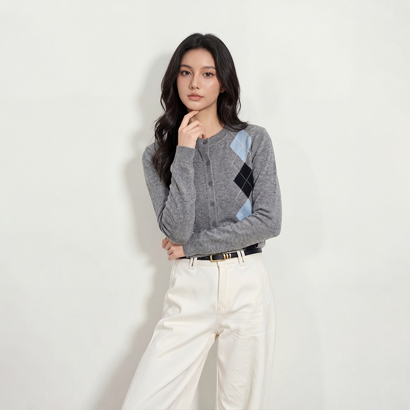 【一一专享】100%绵羊毛秋冬新款女士羊毛衫  1N6320