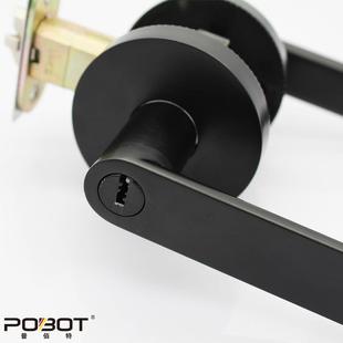 三式执手锁黑色球形三美杆锁式门卧把手室内室杆PBT-6509卫生间门