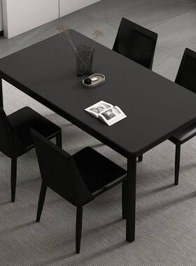 白色极简岩餐桌椅板简组合轻奢用现代约小户型家NWP吃饭桌网红长