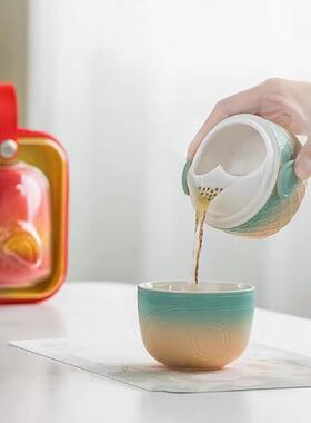 单人快客包杯23059一壶杯中功夫旅一行茶具套装出差旅行便携式一