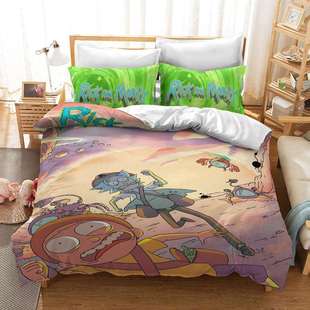 跨境床品套件瑞克莫蒂二系列外贸欧美尺寸三件套被套