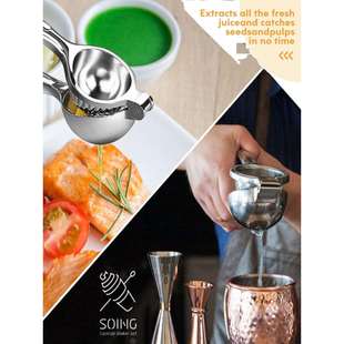 锌合金实心调酒手动柠檬榨汁器柠檬夹多种水果压榨挤压汁机