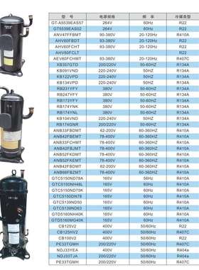 RB154TDG制冷压缩机R134A如果没有找到想要的压缩机请联系客服