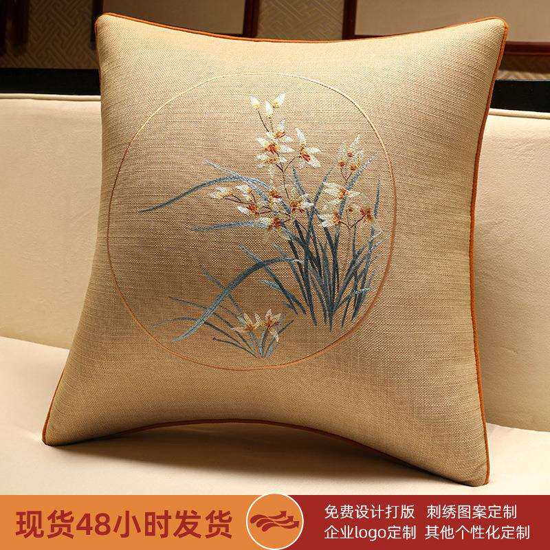 中式抱枕沙发客厅靠垫床头大号靠背垫中国风腰枕高档靠枕套不含芯