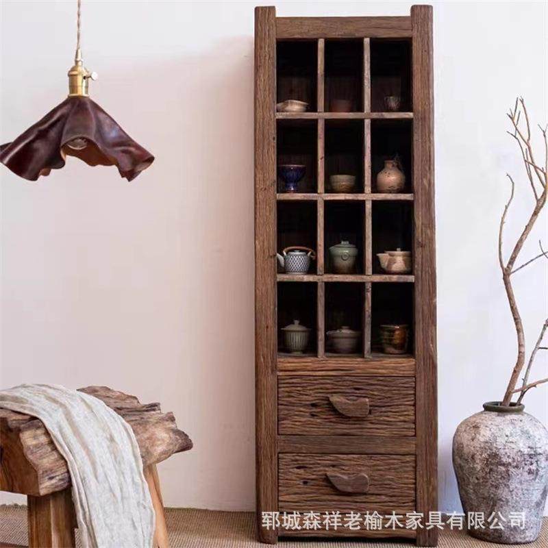 复古老榆木博古架茶具茶杯架多宝阁展示柜小户型家用置物收纳柜子,电子元器件市场,其它元器件,淘宝优惠券,粉丝福利购,淘宝优惠卷