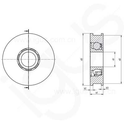 igus德国 滚珠轴承,两侧法兰,两端盖板,F180,不锈钢滚珠,PA保持架