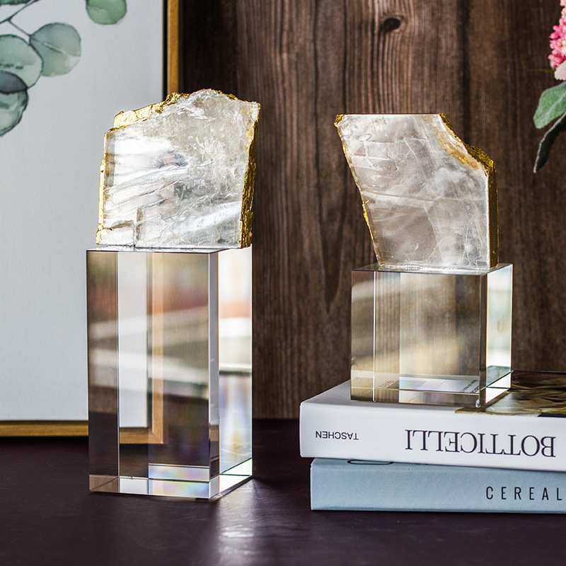 简约天然水晶矿石家居摆件金箔装饰品书柜隔断电视柜玄关装饰摆件,3C数码配件,USB灯,淘宝优惠券,粉丝福利购,淘宝优惠卷