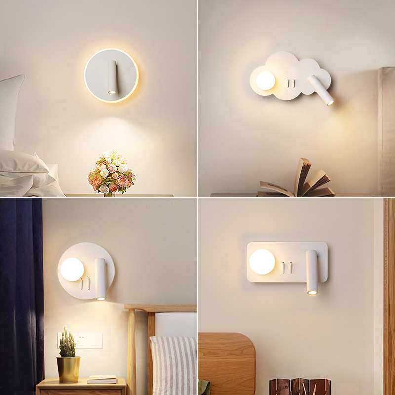 led床头壁灯卧室温馨防尘简约现代客厅宾馆酒店创意个性阅读壁灯