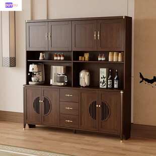 2026新款新中式实木餐边柜置物柜一体靠墙高柜家用厨房碗柜酒柜