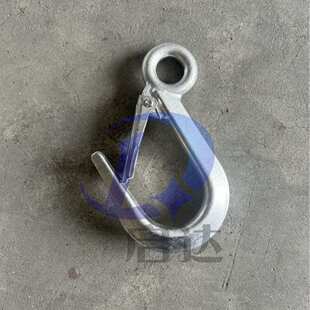 宽嘴钩5000磅不锈钢 行车吊车挂钩带保险钩带舌片细脖钩宽嘴钩