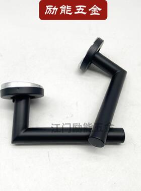 出L口款锁04不锈钢哑黑色门RTH003B把手直角型静音3分体执手