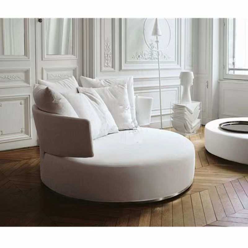意式极简休闲椅布艺单人沙发大平层设计师客厅休闲慵懒圆形浅灰色,3C数码配件,USB灯,淘宝优惠券,粉丝福利购,淘宝优惠卷