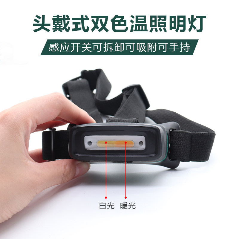 头戴式汽车捕纹灯色差对比漆面划痕抛光美容镀晶双色施工照明头灯