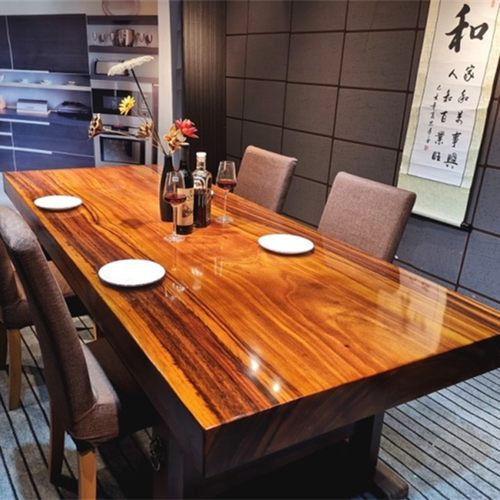 奥坎大板实木原木茶台茶板办公会议桌餐桌整块1米8茶桌2现货清仓