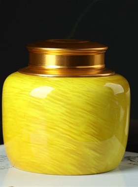 包邮金丝楠茶叶罐大叶楠实木茶盒茶罐铜盖密封普洱储存茶罐